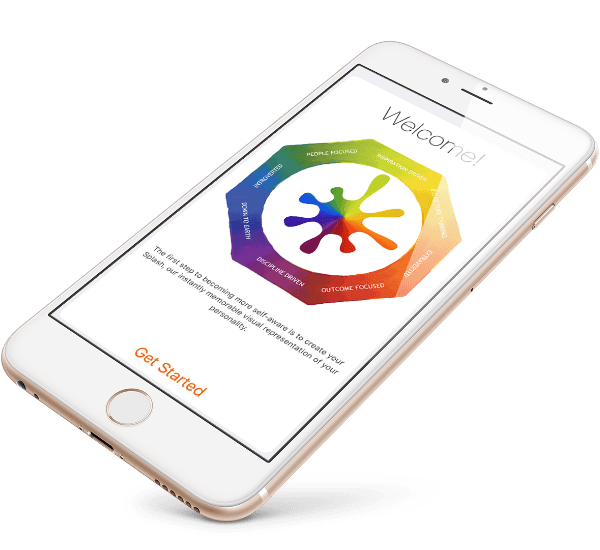 Phone showing the Lumina Learning Splash App personality test